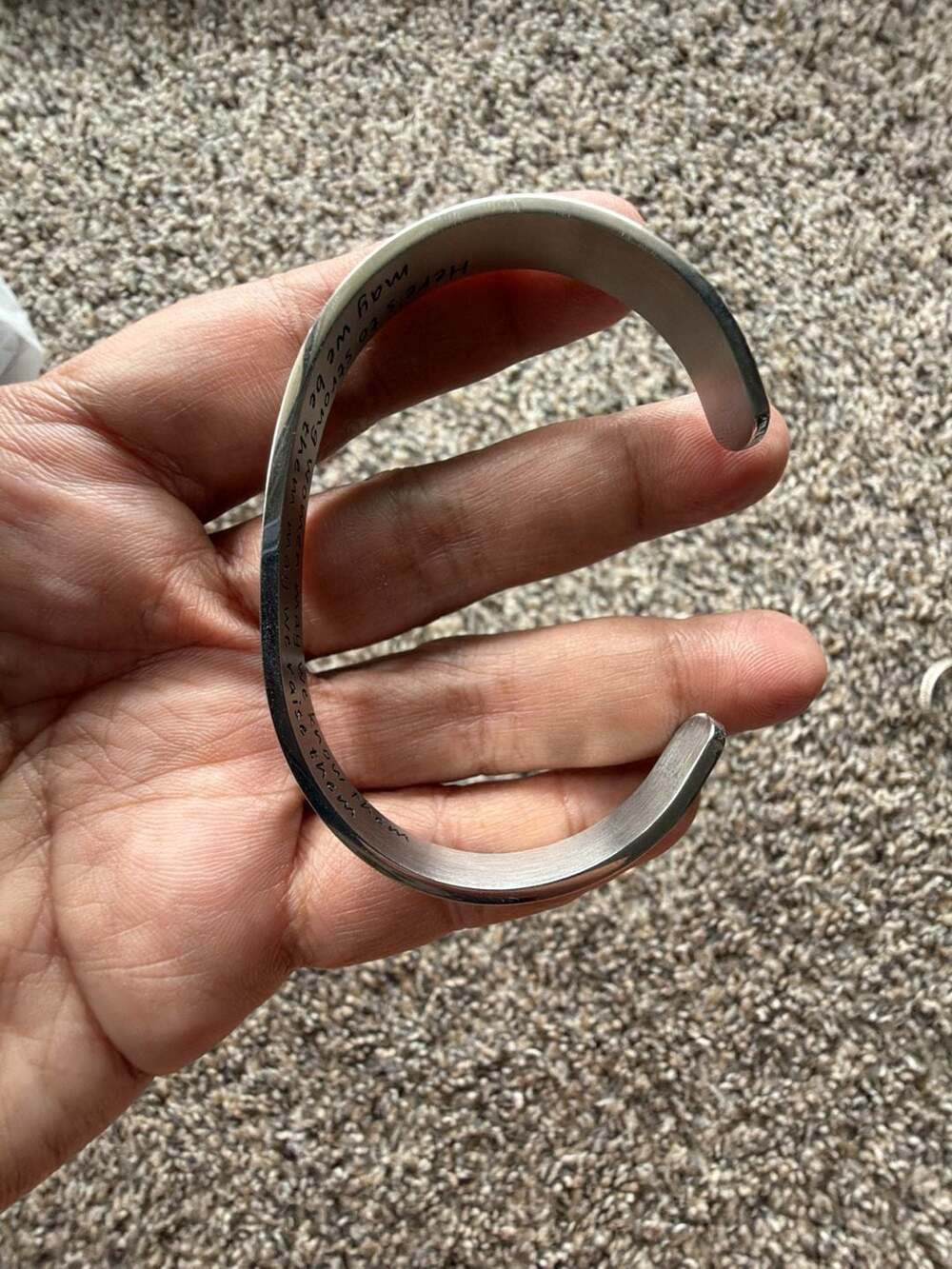 Here's to Strong Women Engraved Stainless Steel Open Cuff Bracelet